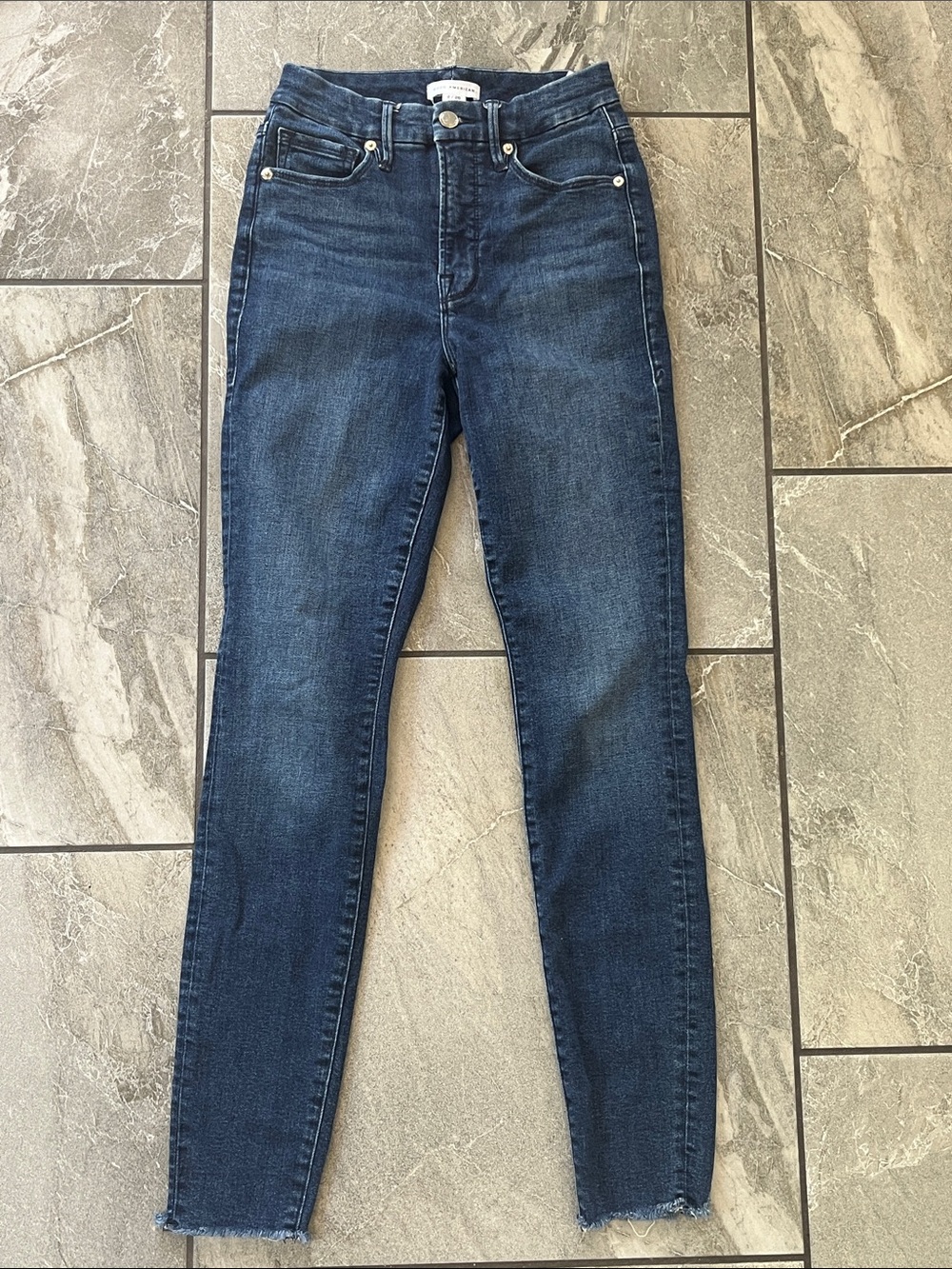 💙 Good American Good Legs Skinny Jeans Size 2 / 26 Deep Blue Wash